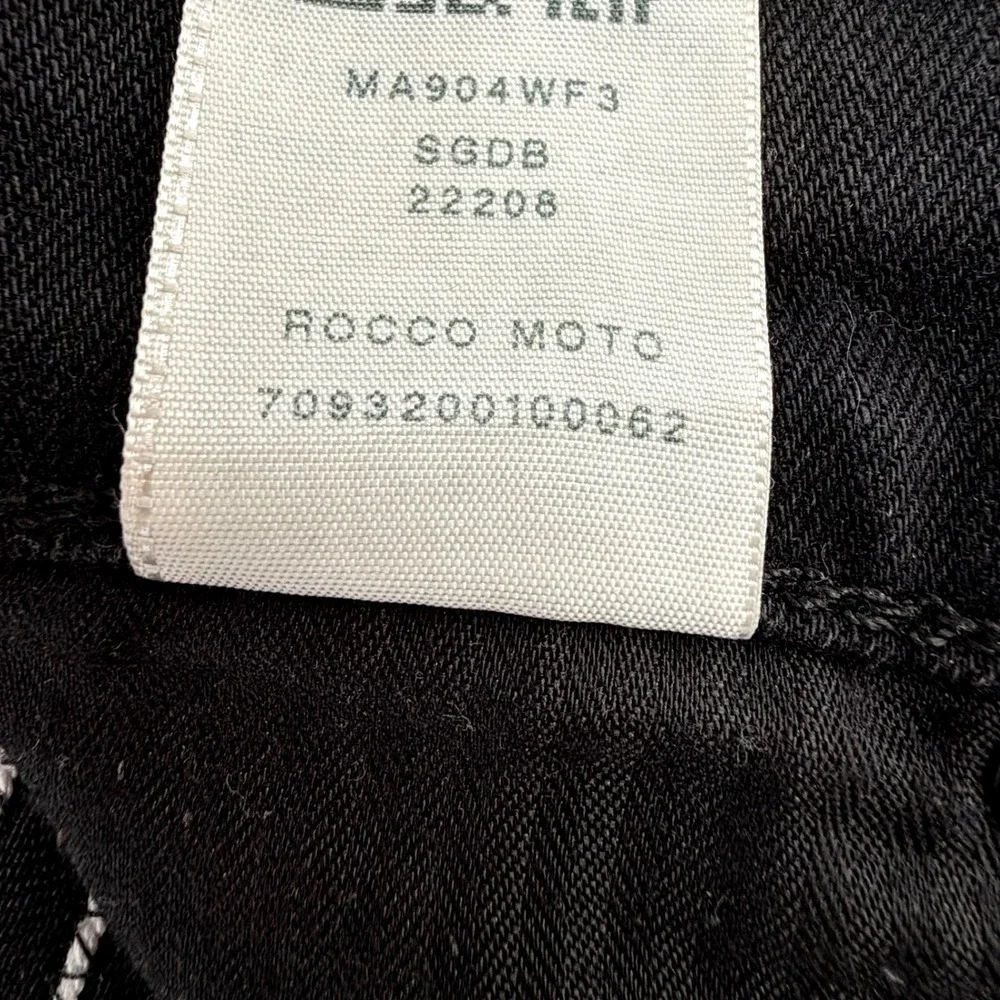 True Religion Rocco Moto Jeans Mens 34 Black Relaxed Skinny Skater Biker Moto